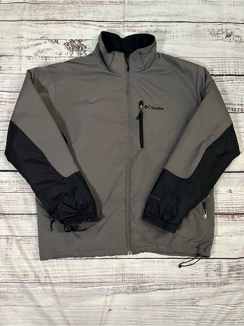 Columbia Men's Bugboo Omni-Sheild Gray and Black Insulated Jacket Full Zip Sz XL